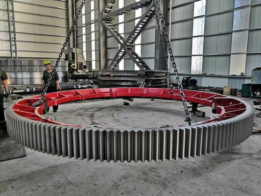 เครื่องผสมปูน 16000mm เตาเผาเกียร์เส้นรอบวงขนาดใหญ่ไดรฟ์หลักขนาดใหญ่เกียร์เหล็กเส้นรอบวงขนาดใหญ่